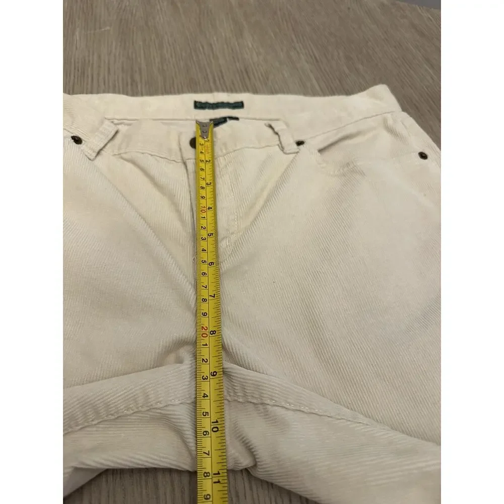Lauren Jeans Co Ralph Lauren Cream Corduroy Pants Women's Sz 8 Bootcut Academia - Picture 8 of 11